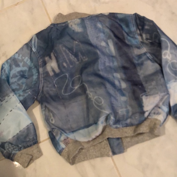 Diesel kids blue zip up jacket. Grey trim. EUC! - Picture 4 of 4